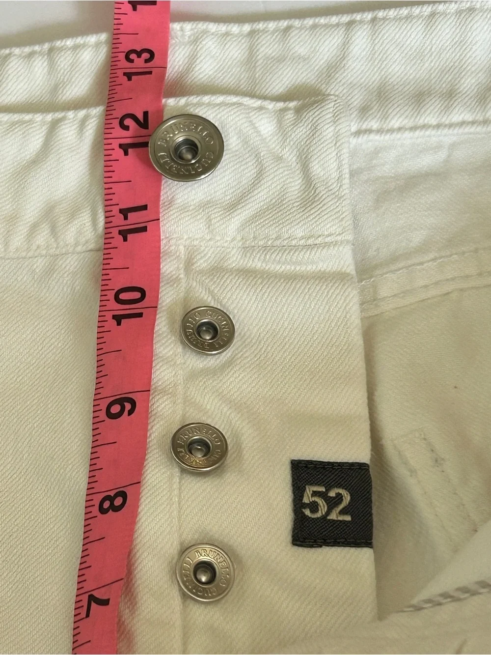 BRUNELLO CUCINELLI ‘Leisure Fit’ Lightweight White Denim Jeans Mens Italy
